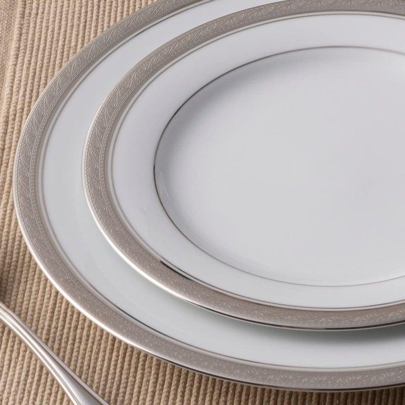 Noritake Crestwood Platinum - 5 piece place setting, White, 6" diameter - Image 4